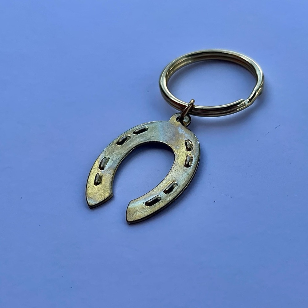 Vintage Gold/copper-tone Horseshoe Keychain